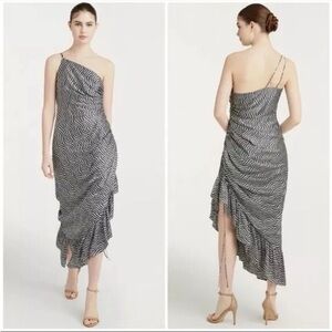 NWT Cinq a Sept Silk Christel Ruched One Shoulder